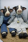 Vintage Cow  Plush Dolls country Primitive Handmade Farmhouse Decor