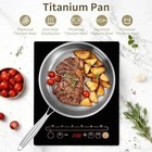 10 2in Titanium Hammered Pan Pro For Cooking  Titanium Pan With Lid