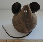 Vintage Mid Century Modern Cryptomeria Wood Mouse Figurine Large 5  Tall