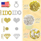 300 Pieces Gold Silver Diamond Ring Paper Confetti Glitter Wedding Table Confett