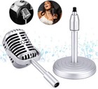 Vintage Desktop Microphone Prop Model With Adjustable Stand  Classic Retro Style