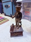 Vintage uncle Sam cast Iron Mechanical Coin Bank 11  Tall Piggy Collectible 