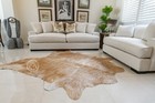 Real Cowhide Rug Beige Exotic - Size 6 X 7-8   