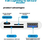 Sd Card Reader For Iphone Ipad  4 In 1 Micro Sd sd Card Reader To Iphone Adapter