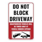 1pc Sign  13 X 9 Inches - Aluminum - No Parking Dont Do Not Block Driveway