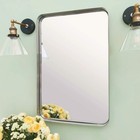20x30 Brushed Nickel Bathroom Mirror Rounded Rectangle Brushed Silver Vanity    