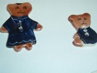 Vtg Lot 5 Mom Bear Baby Bear Porage Ceramic Buttons On Card Hand Painted   fq2