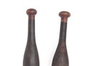2 Pc Washing Cloth Bat Wand Vintage Wooden Hand Carved Indian Collectible