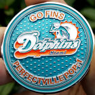 Premium Nfl Miami Dolphins Poker Card Guard Chip Protector Golf Marker Coin New