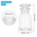 3 Pcs 30ml Glass Wide Mouth Reagent Media Bottle With Ground Stopper  Clear