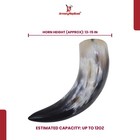 Renaissance Viking Saxon Burnt Roe Deer Drinking Horn With Forged Iron Stand