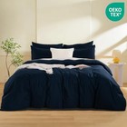 Duvet Cover Queen navy 3 Pieces Duvet Cover Set  Queen 90 x90   A-navy Blue