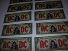 Ac dc Promo Moneytalks Dollar Bill Lot Of 10 Vintage 1990 Angus Young