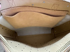 Madewell The Zip Top Transport Tote Bag Purse Perforated Nude Leather Euc