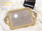 Rectangle Vintage Mirror Tray  Decorative Dresser Organizer For Perfume Makeu   