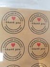 600 Pcs Round Kraft Natural Handmade With Love Thank You Stickers Seals
