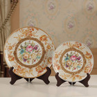 4 Pieces Wooden Easel Mahogany Finish Display Stand Plate 7 Inches 4 Pieces