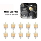 10pcs Motor Inline Gas Oil Fuel Filter Small Engine For 1 4   Line 6-7mm Hose