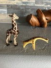 2 Vintage Hagen Renaker Ceramic Giraffe Figurines 