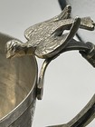  antique 1800 s Ottoman Empire 900 Silver Handled Cup Bowl Vessel Bird Finial