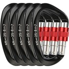 5pcs Black 7075 Carabiner Aluminum Screw Locking Hook For Climbing Caving