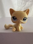 Littlest Pet Shop Lps  1005 Shorthair Cat Yellow With Blue Eyes Authentic