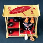 Japanese Hina Doll Tea Ceremony Set Vtg Dollhouse Chadougu Furniture Display T4