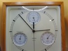 Sunbeam Clock Barometer Thermometer Humidity Vintage Wall Battery Op Quartz