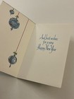 Vintage Greeting Card Christmas Trees Ornaments Green G7