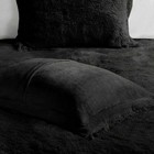 New   Ultra Soft Luxury Plush Black Faux Long Fluffy Shaggy Fur Comforter Set