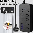 1 5pcs Wall Mountable Usb C Surge Protector Power Strip Usb Ports 8 Outlet Plugs