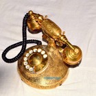 New Solid Brass French Victorian Style Rotary Dial Phone Golden Shined Telephone