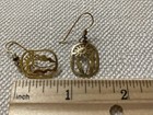 Wild Bryde Floral Earrings 14k Gold Plate Dangle Wire Vintage
