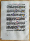 Original Manuscript Leaf On Vellum Book Of Hours Gold Initials  b  - 1450