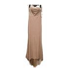 Revelry Quinn Velvet Long Dress 2 Xs Champagne Formal Bridesmaid Maxi Gown Prom