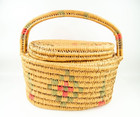Atq Northwest Coast Native American Indian Inuit Yupik Lid Basket W Woven Handle