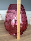 Antique Victorian Glass Oil Lamp Shade Cranberry Coin Dot - Large 5 7 8    Fitter