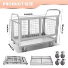 2200lbs 4 In1   Foldable Flatbed Cart  Alloy Steel Platform Truck Cart W cage