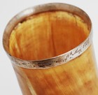 Antique Corncucopia   Viking Drinking Horn - 11 May  Year 1788 - Stamped Silver