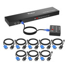 Vga Kvm 8 Port  Usb Vga Rackmount Kvm   8 Kvm Cables   4 Usb Hubs   Wired Des   