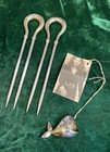 Pat Areias Sterling Silver Southwestern Style Horseshoe French Roll Hair Pin Lot