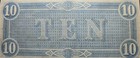 1864 Civil War Confederate States Of  America -  10 Ten Dollar Note Richmond  Va