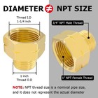 2pcs Brass Pipe Fitting 3 4  Npt Male To 1  Npt Female Thread Reducer Adapter