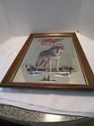 Vintage Advertising Miller High Life Beer Mirror Timber Wolf Wi Wildlife 1990 s