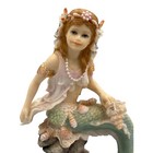 Auburn Hair Mermaid Resin Statue Figure Enchanted Song Sea Ocean Nautical Decor