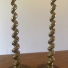 Antique Vintage Brass Barley Twist Pair Of 2 Candlesticks Candle Holders 10 75 