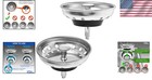 2-pack Kitchen Sink Strainer   Stopper Combo - Durable 3 5 Inch Stainless Steel