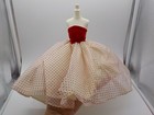 Vintage Barbie Premier Togs Red Velvet Polka Dot Dress   Stole Rare Vibrant