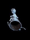Rare Antique Figural Napkin Ring Cherub  Silverplate 19th C Putti 1885
