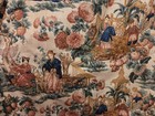 Pair Of Vintage Chinoiserie Pinch Pleat Curtains -  9   X 5  Each Panel